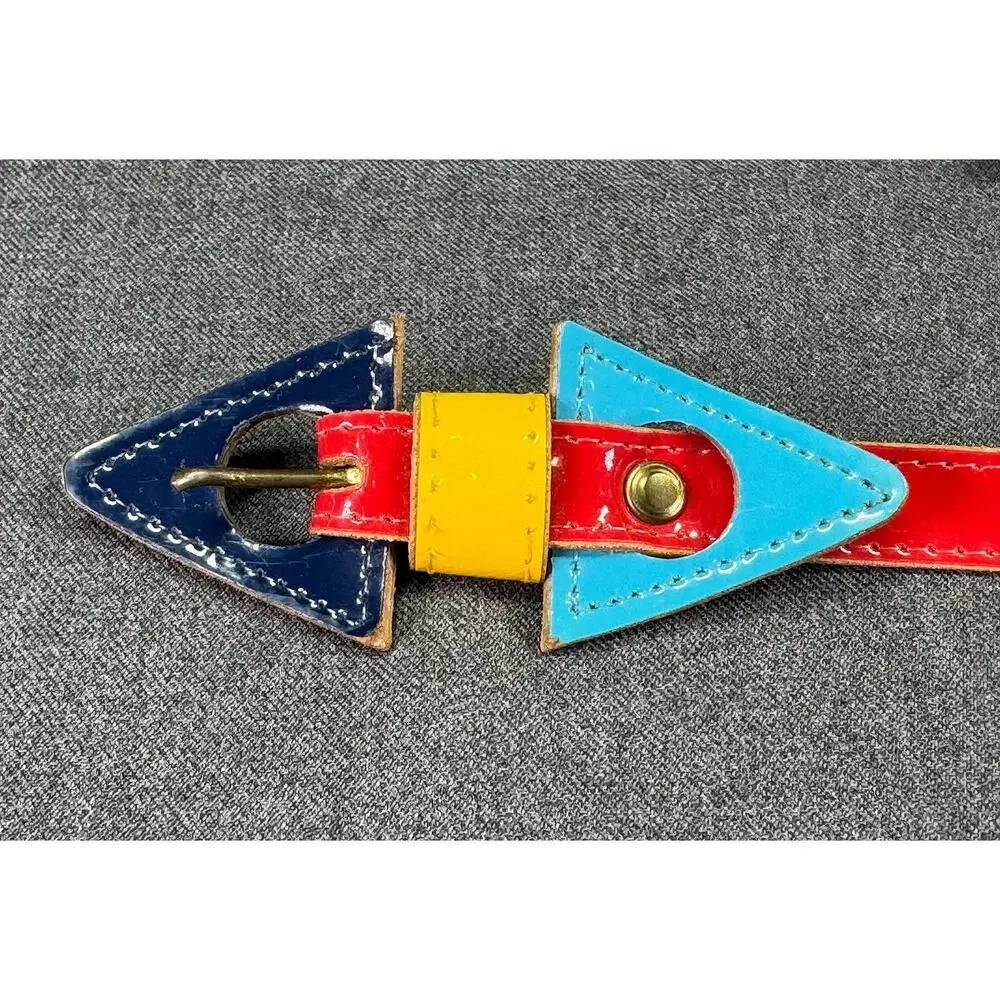 Vintage Statement Belt Red Patton Leather Size- XS/ S